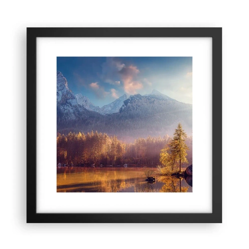 Poster in een zwarte lijst - In bergen en dalen - 30x30 cm