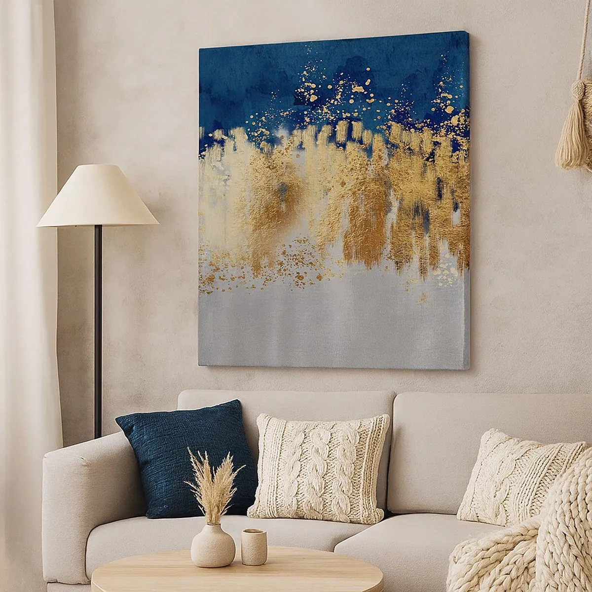 Schilderen op canvas - Een moderne compositie met sprankeling - 30x30 cm