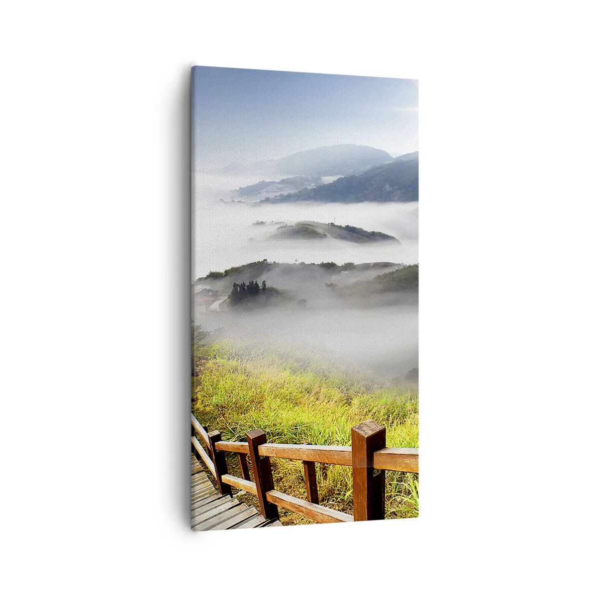 Schilderen op canvas - Geweven van schittering en mist - 55x100 cm