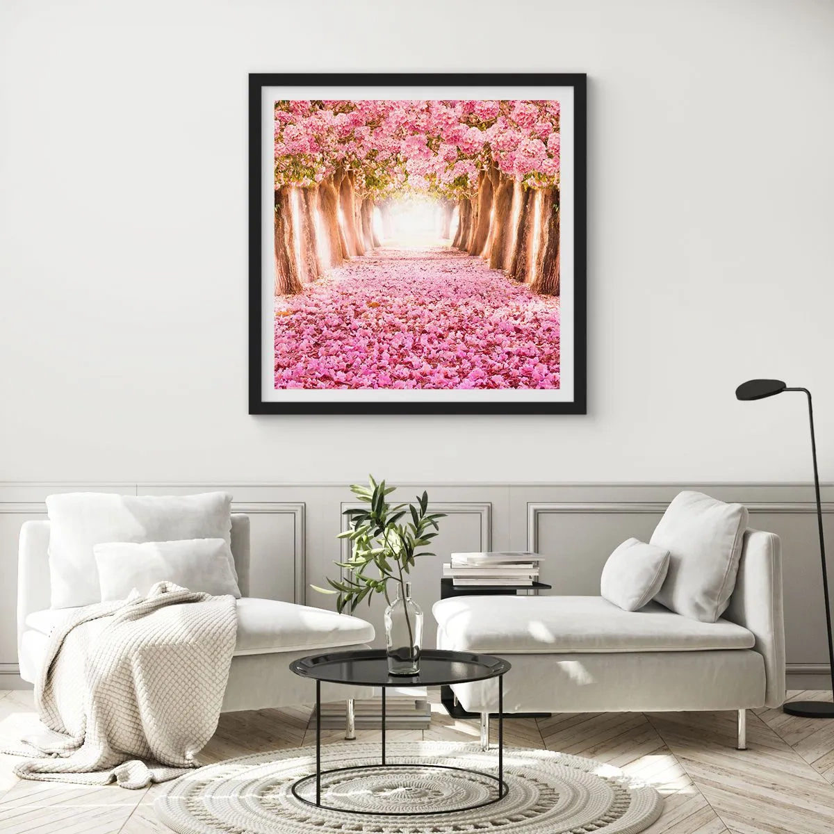 Poster in een zwarte lijst - De weg naar het paradijs - 30x30 cm