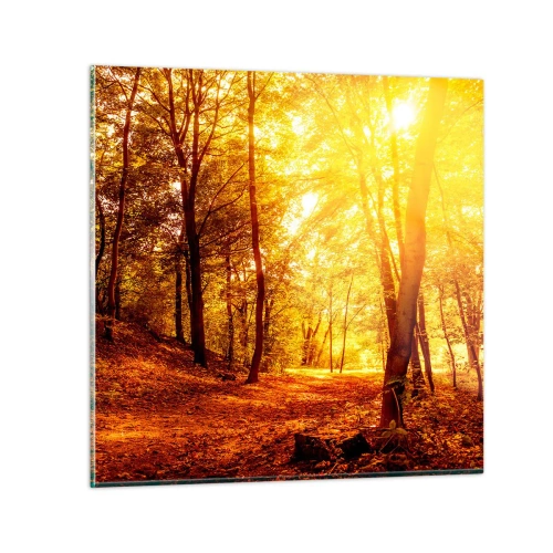 Schilderen op glas - Op weg naar de gouden open plek - 50x50 cm