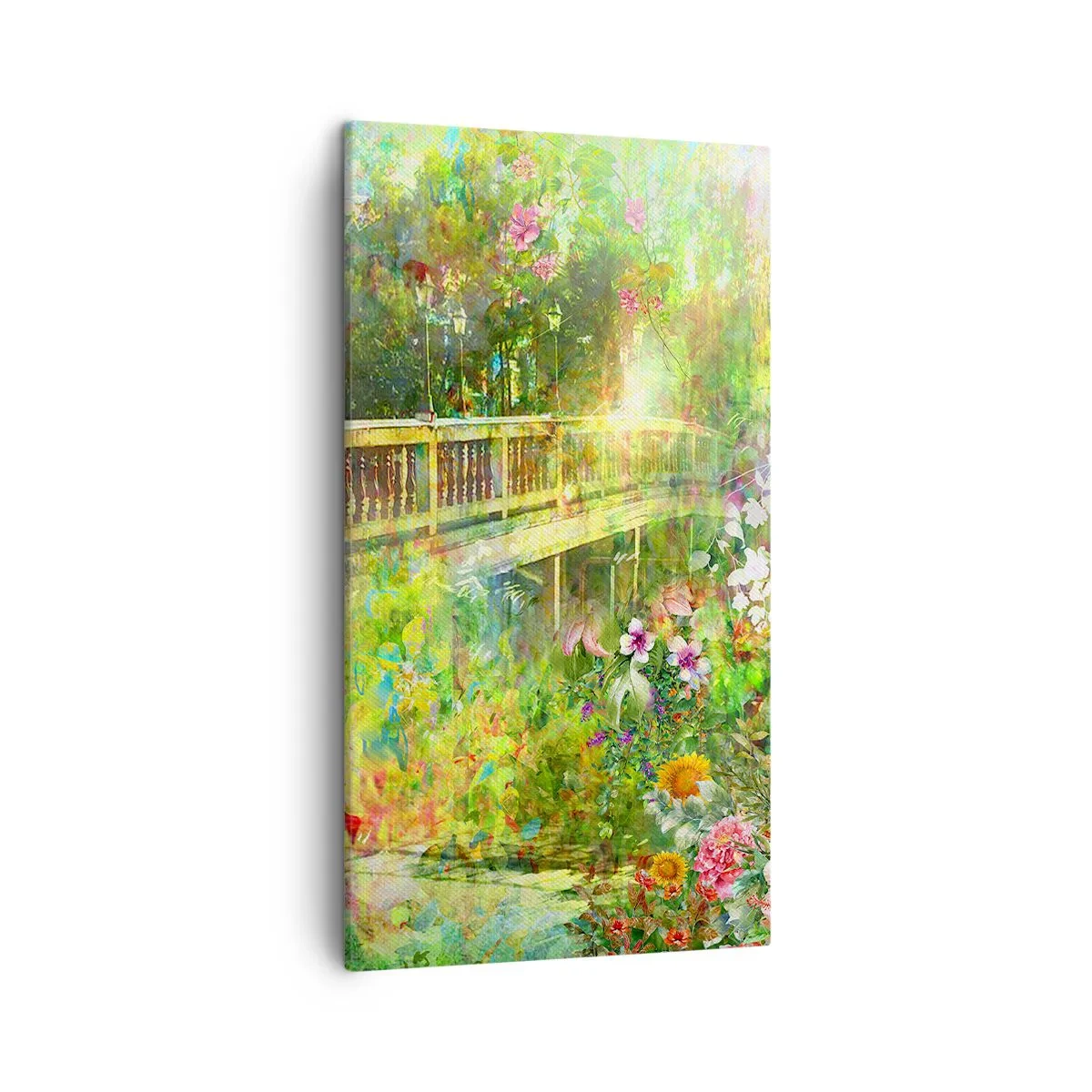 Schilderen op canvas - Een brug van lentezuchten - 45x80 cm