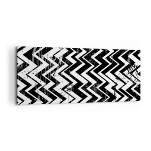 Schilderen op canvas - Zyg-wit, zag-zwart - 100x40 cm