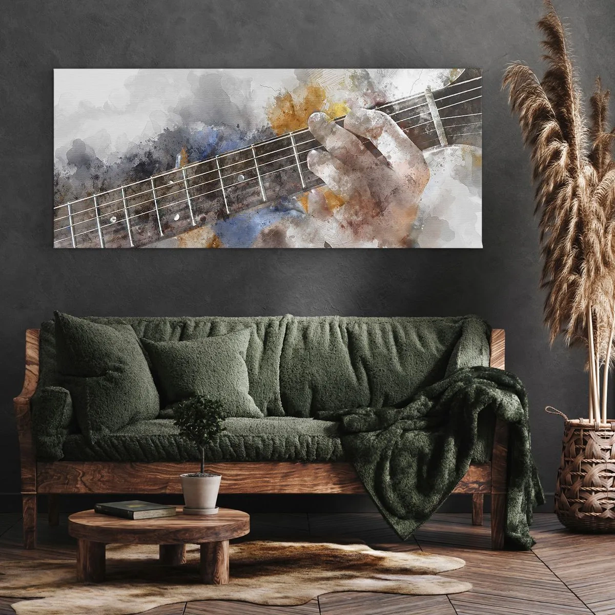 Schilderen op canvas - Poëzie tussen de snaren - 100x40 cm