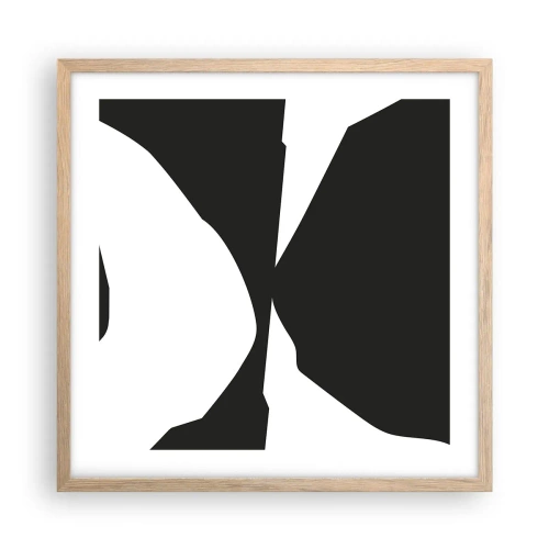 Een poster in een licht eiken lijst - Positief – negatief - 50x50 cm