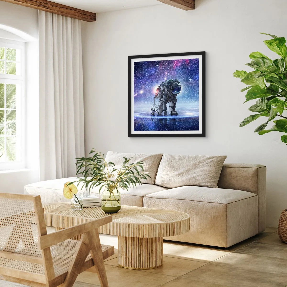 Poster in een zwarte lijst - De sterrenhemel boven mij - 60x60 cm