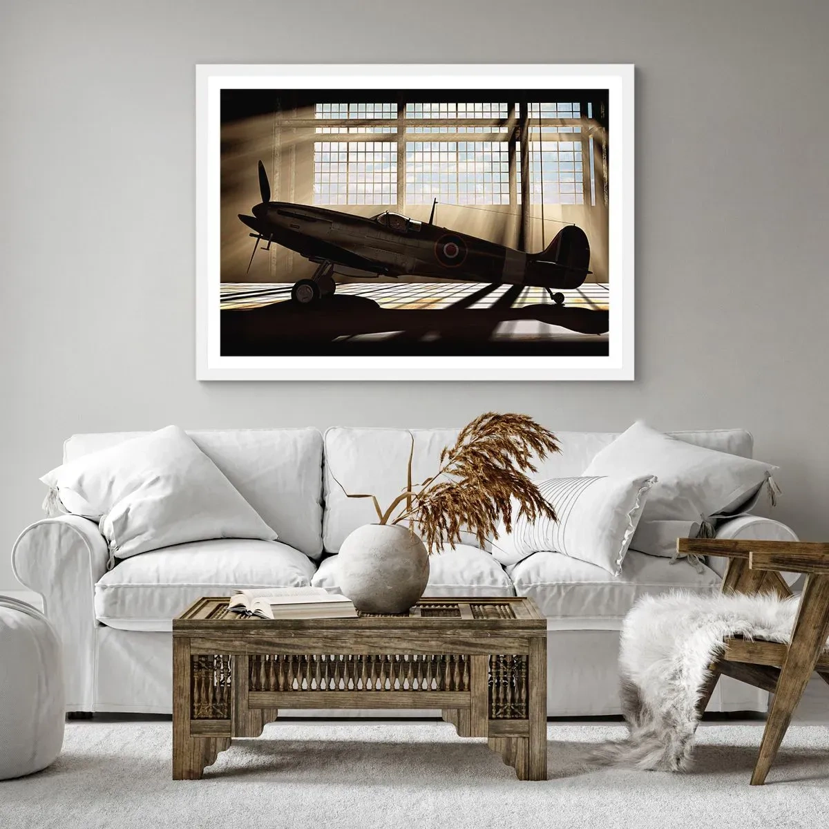 Poster in een witte lijst - De rust van een krijger - 50x40 cm