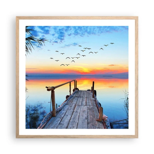 Een poster in een licht eiken lijst - Het is tijd om terug te gaan... - 60x60 cm