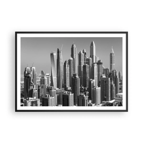 Poster in een zwarte lijst - Stad in de woestijn - 100x70 cm