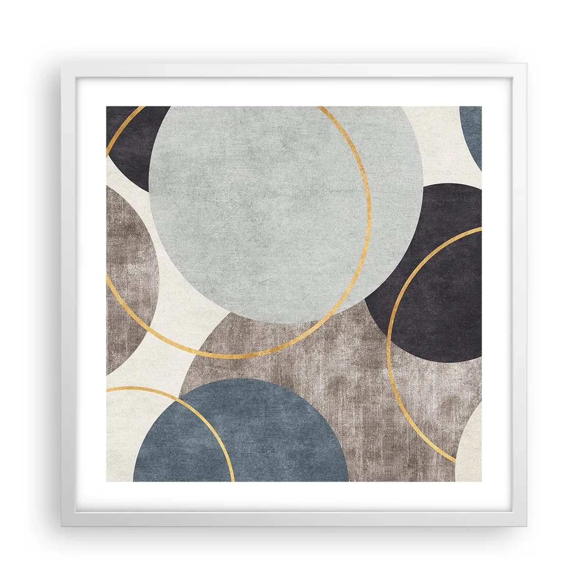 Poster in een witte lijst - Wiel voor wiel - 50x50 cm