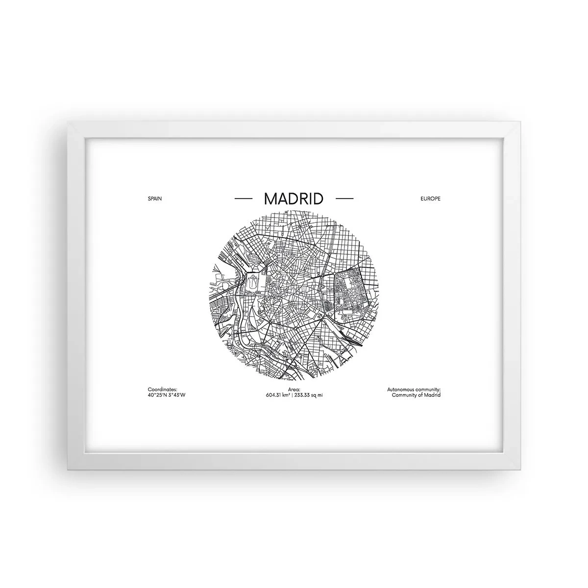 Poster in een witte lijst - Anatomie van Madrid - 40x30 cm