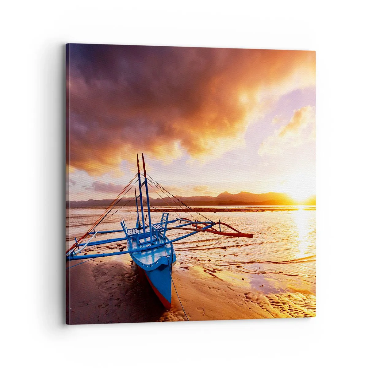 Schilderen op canvas - Strek je uit op het zand na een hele dag - 70x70 cm