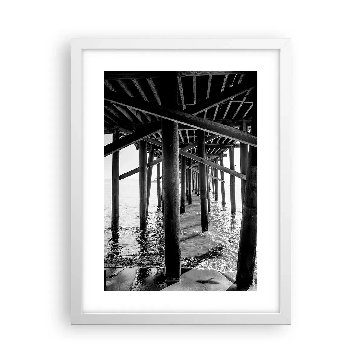 Poster in een witte lijst - Strand schuilplaats - 30x40 cm