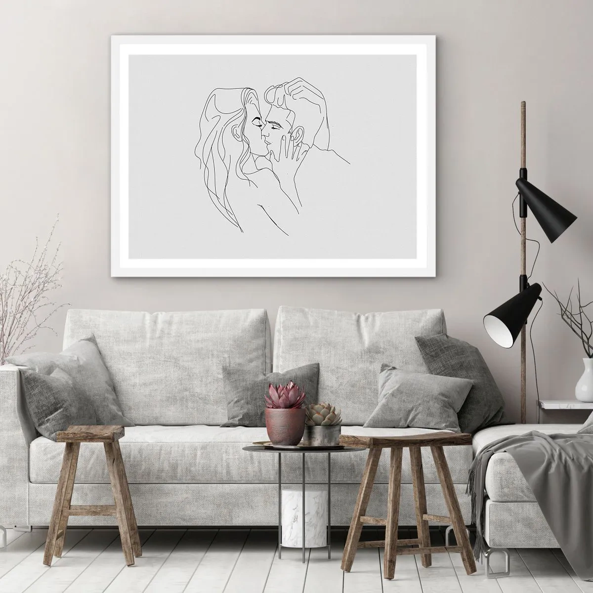 Poster in een witte lijst - Dezelfde regel - 50x40 cm