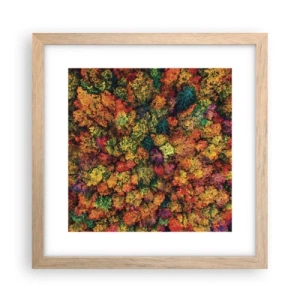 Een poster in een licht eiken lijst - Boeket herfstbomen - 30x30 cm