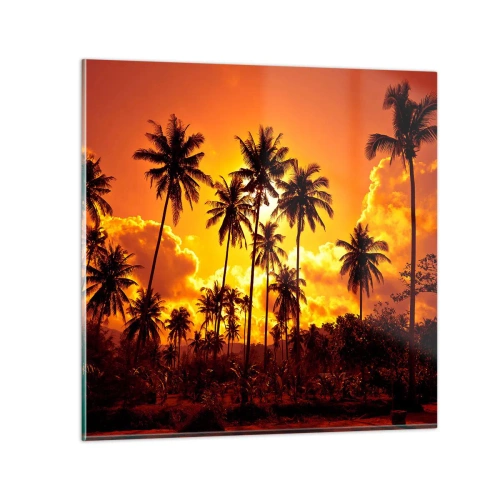 Schilderen op glas - Bergen staan in brand, bossen staan in brand - 40x40 cm