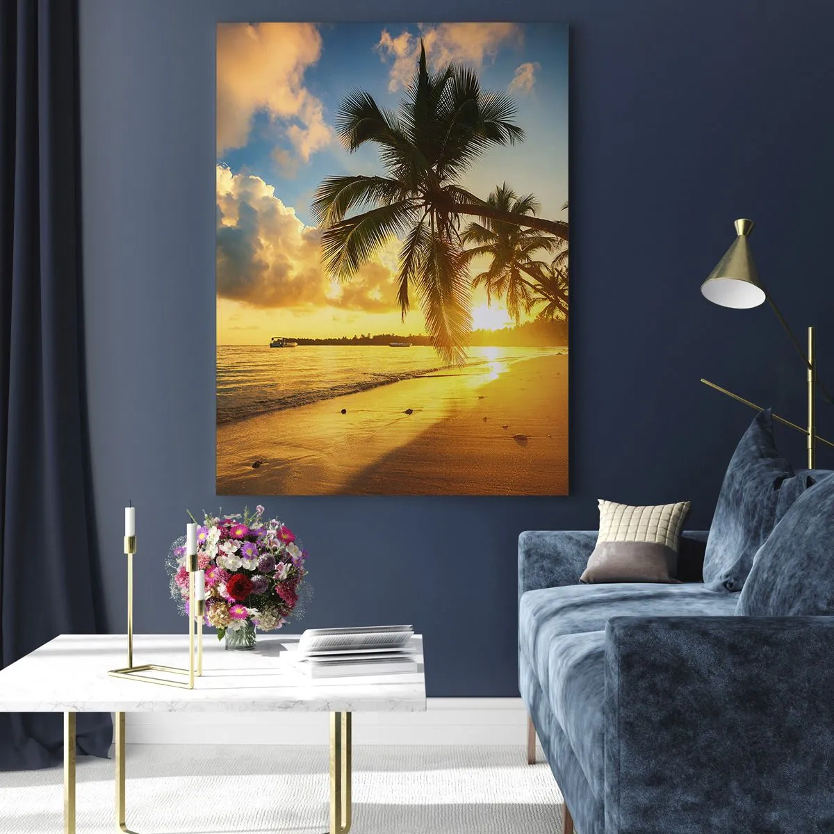 Schilderen op glas - Caribische droom - 50x70 cm