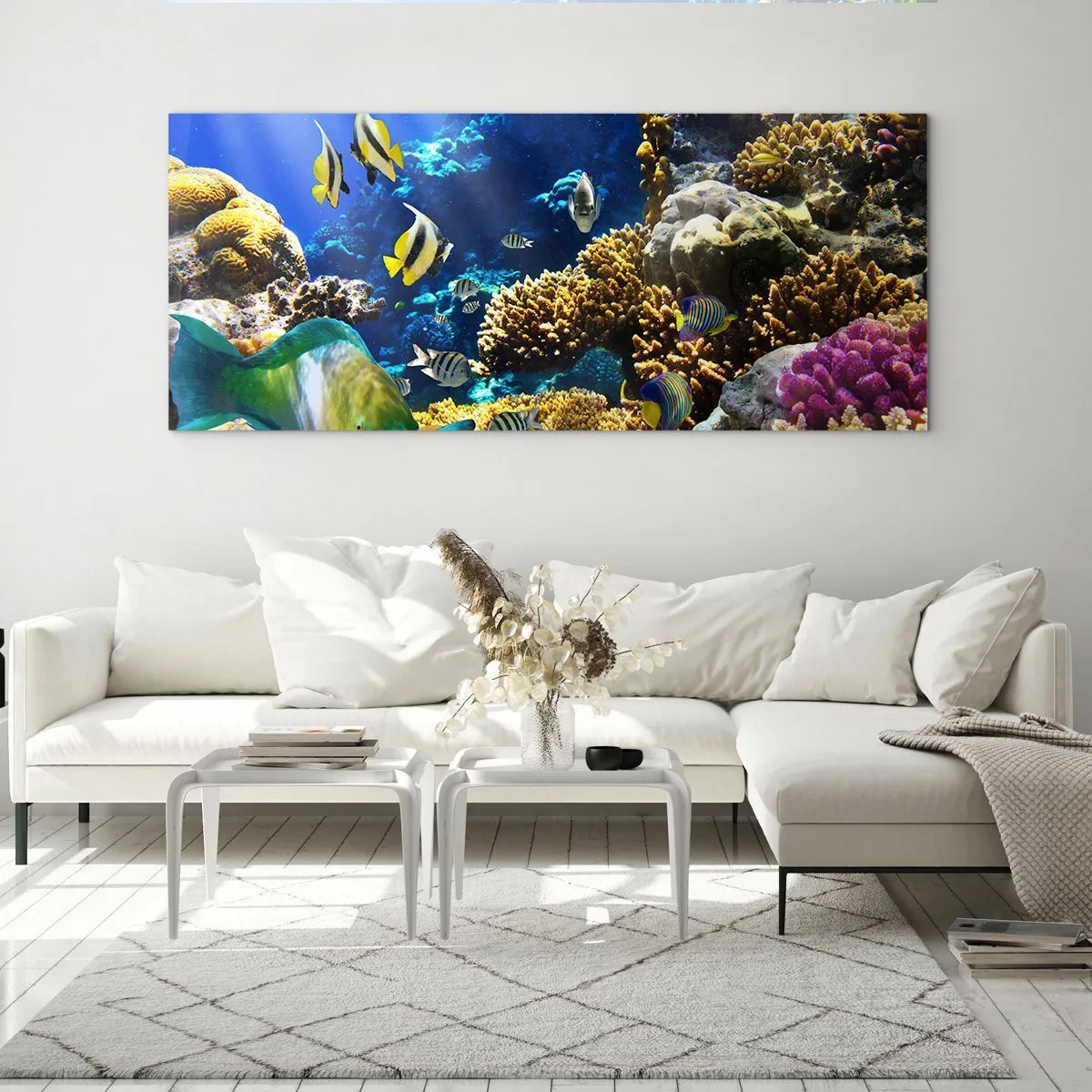 Schilderen op glas - Veel verkeer op de vakantieroute - 90x30 cm