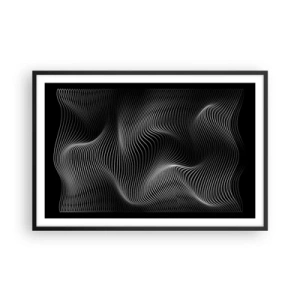 Poster in een zwarte lijst - Dans van licht in de ruimte - 91x61 cm