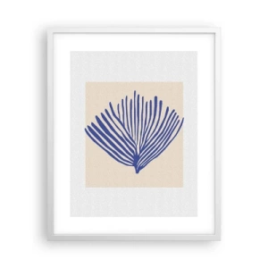 Poster in een witte lijst - Blauwe waaier - 40x50 cm