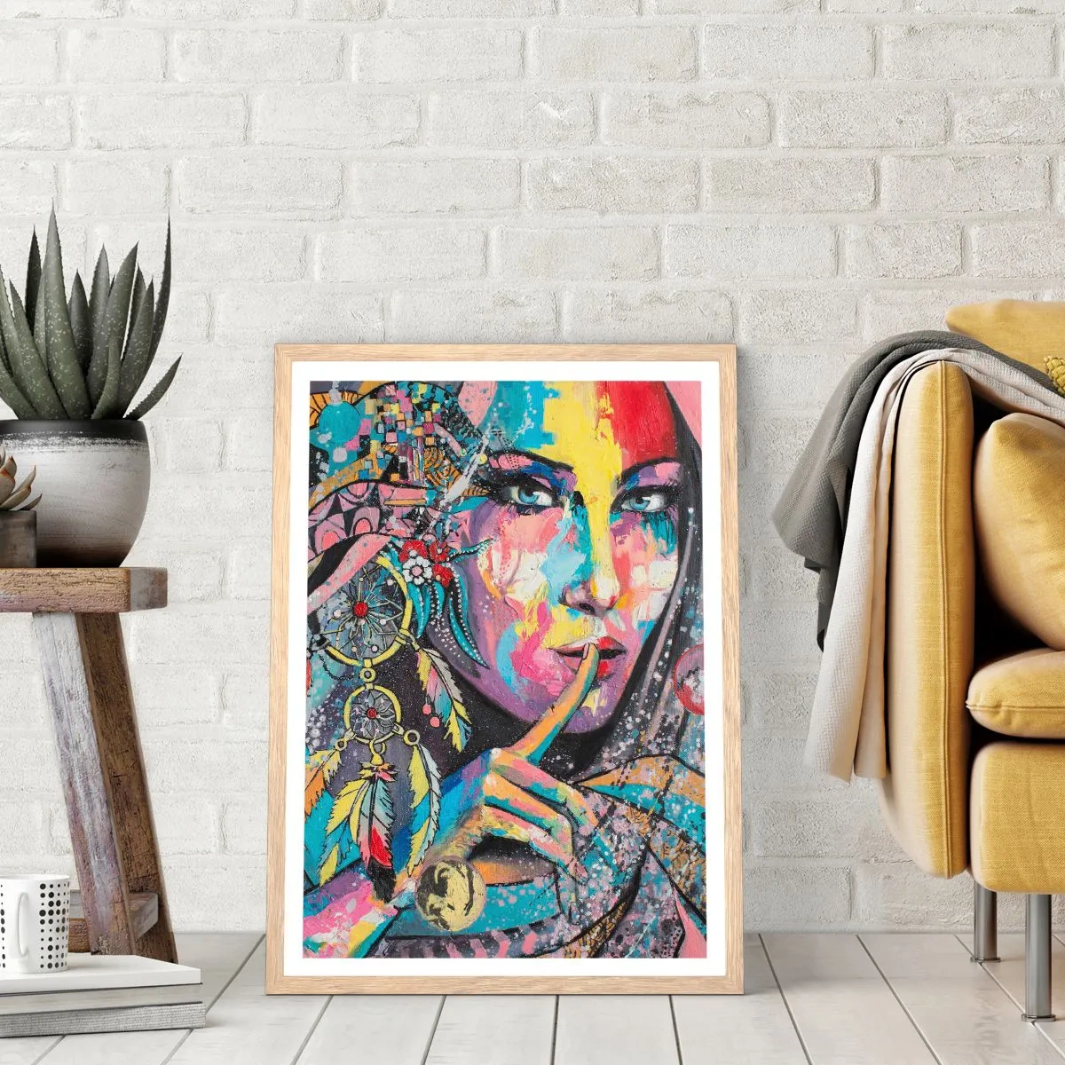 Een poster in een licht eiken lijst - Zwijg totdat je het begrijpt - 70x100 cm