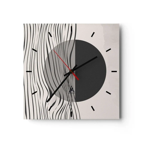 Wandklok - Klok - Halve compositie - 30x30 cm