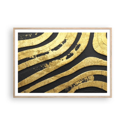 Een poster in een licht eiken lijst - Alles vloeit - 100x70 cm