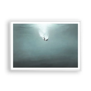 Poster in een witte lijst - In de armen van de oceaan - 100x70 cm