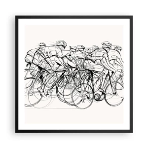 Poster in een zwarte lijst - Samen als team - 60x60 cm