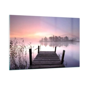 Schilderen op glas - Van de lila mist... - 120x80 cm