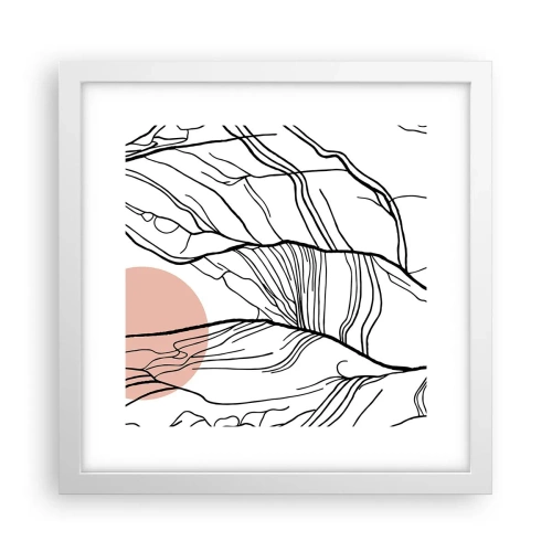Poster in een witte lijst - In een web van twijgen - 30x30 cm