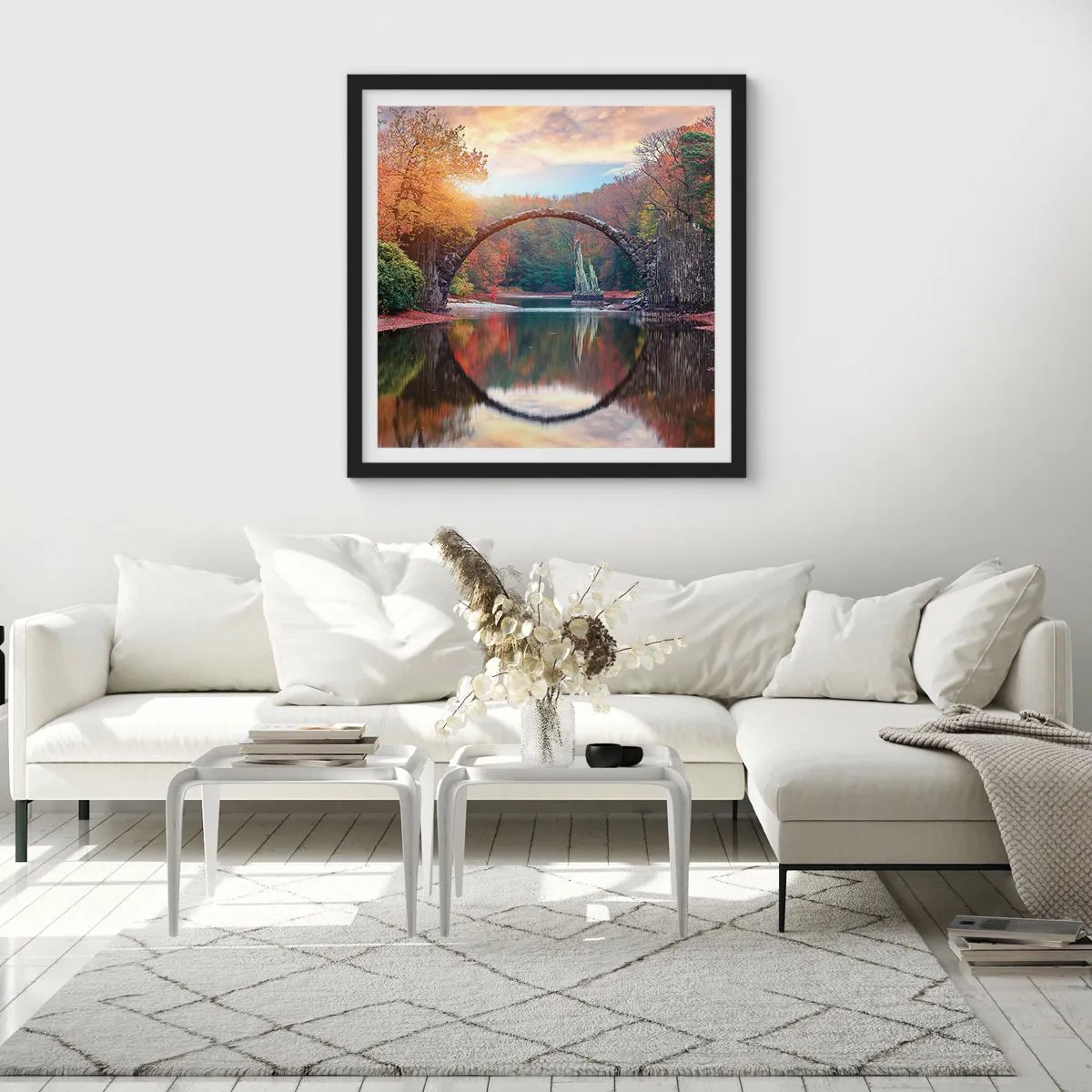 Poster in een zwarte lijst - Aan de andere kant van de spiegel - 40x40 cm