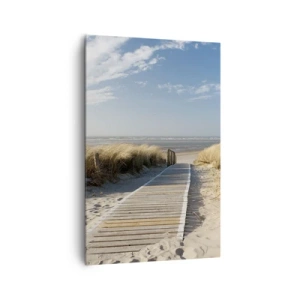 Schilderen op canvas - Achter het duin, in het ruisen van gras - 80x120 cm