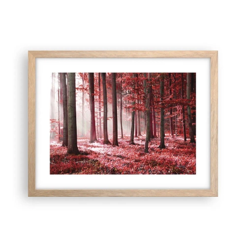 Een poster in een licht eiken lijst - Rood is net zo mooi - 40x30 cm