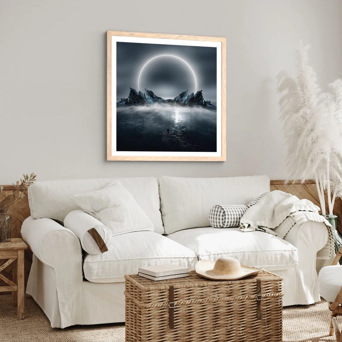 Een poster in een licht eiken lijst - Einde van het verhaal - 30x30 cm