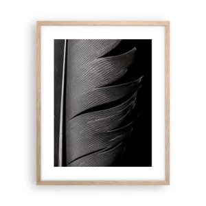Een poster in een licht eiken lijst - Een veer - prachtig ontwerp - 40x50 cm