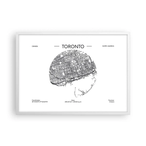 Poster in een witte lijst - Anatomie van Toronto - 70x50 cm