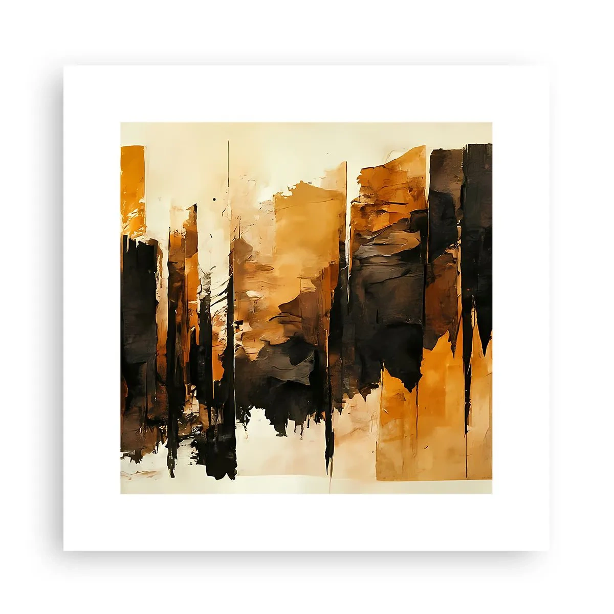 Poster - Harmonie van zwart en goud - 30x30 cm