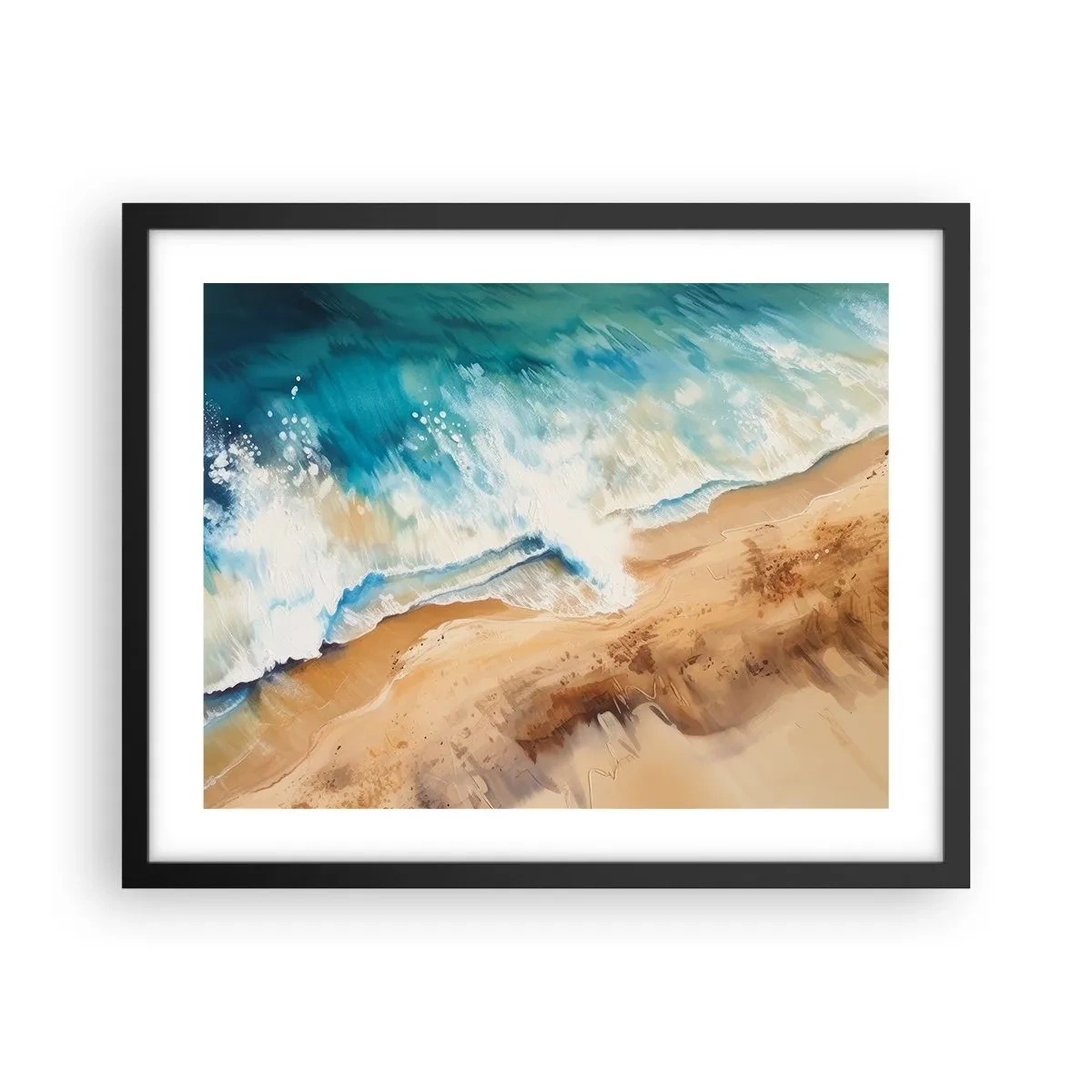 Poster in een zwarte lijst - De terugkerende golf - 50x40 cm