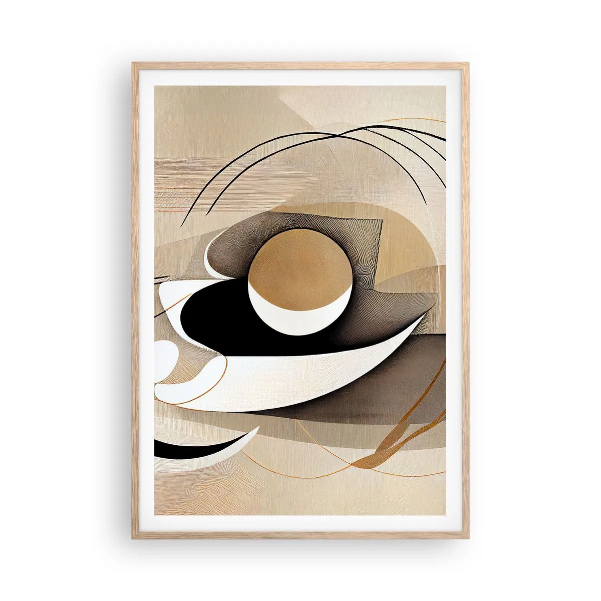 Een poster in een licht eiken lijst - Compositie: de essentie van de dingen - 70x100 cm