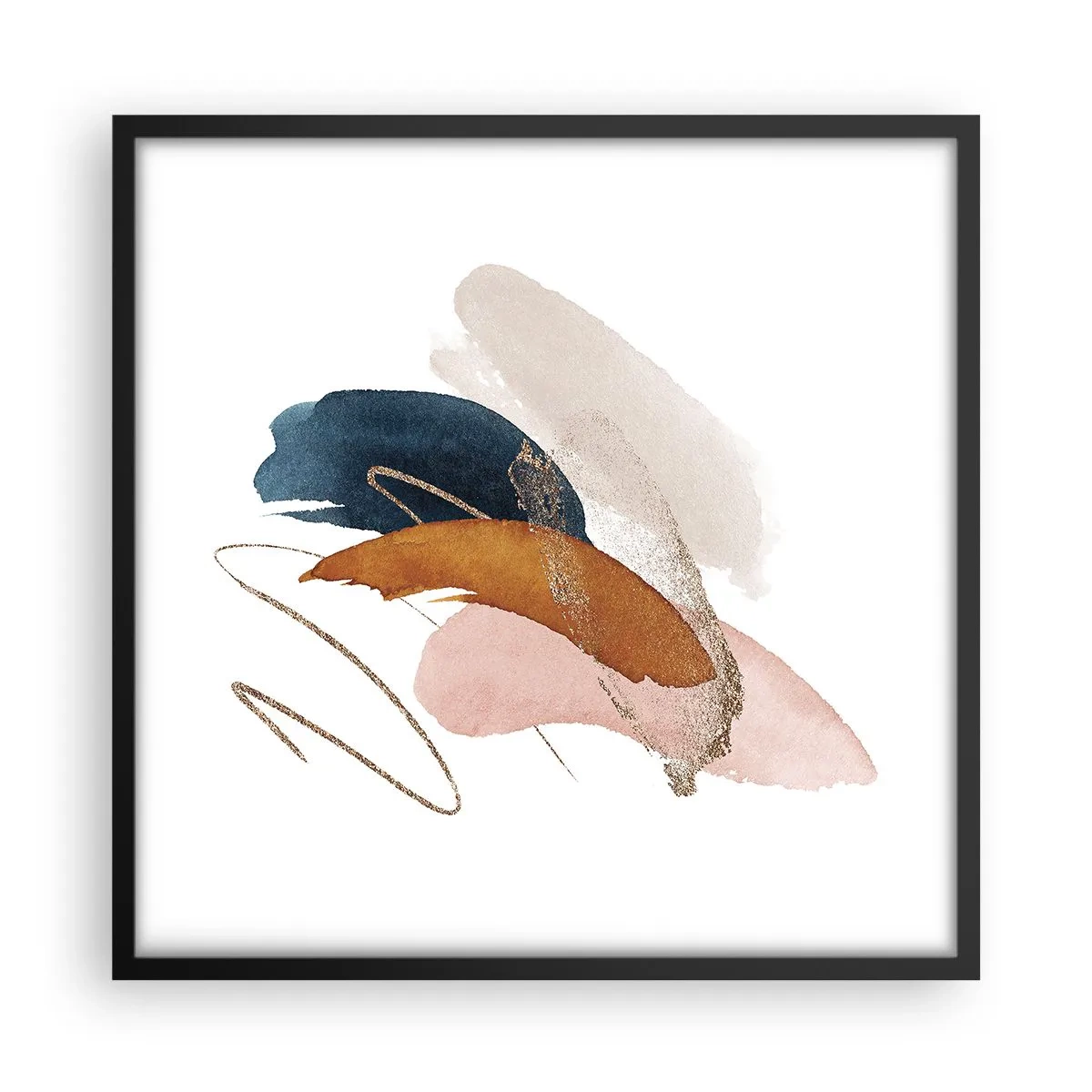 Poster in een zwarte lijst - Gevleugelde compositie - 50x50 cm