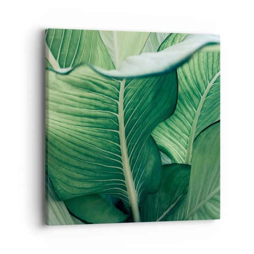 Schilderen op canvas - Intens groen leven - 40x40 cm