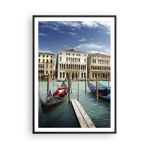 Poster in een zwarte lijst - Paleizen in het blauw - 70x100 cm