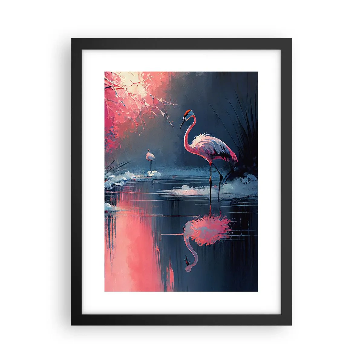 Poster in een zwarte lijst - Een toevluchtsoord voor vogels - 30x40 cm