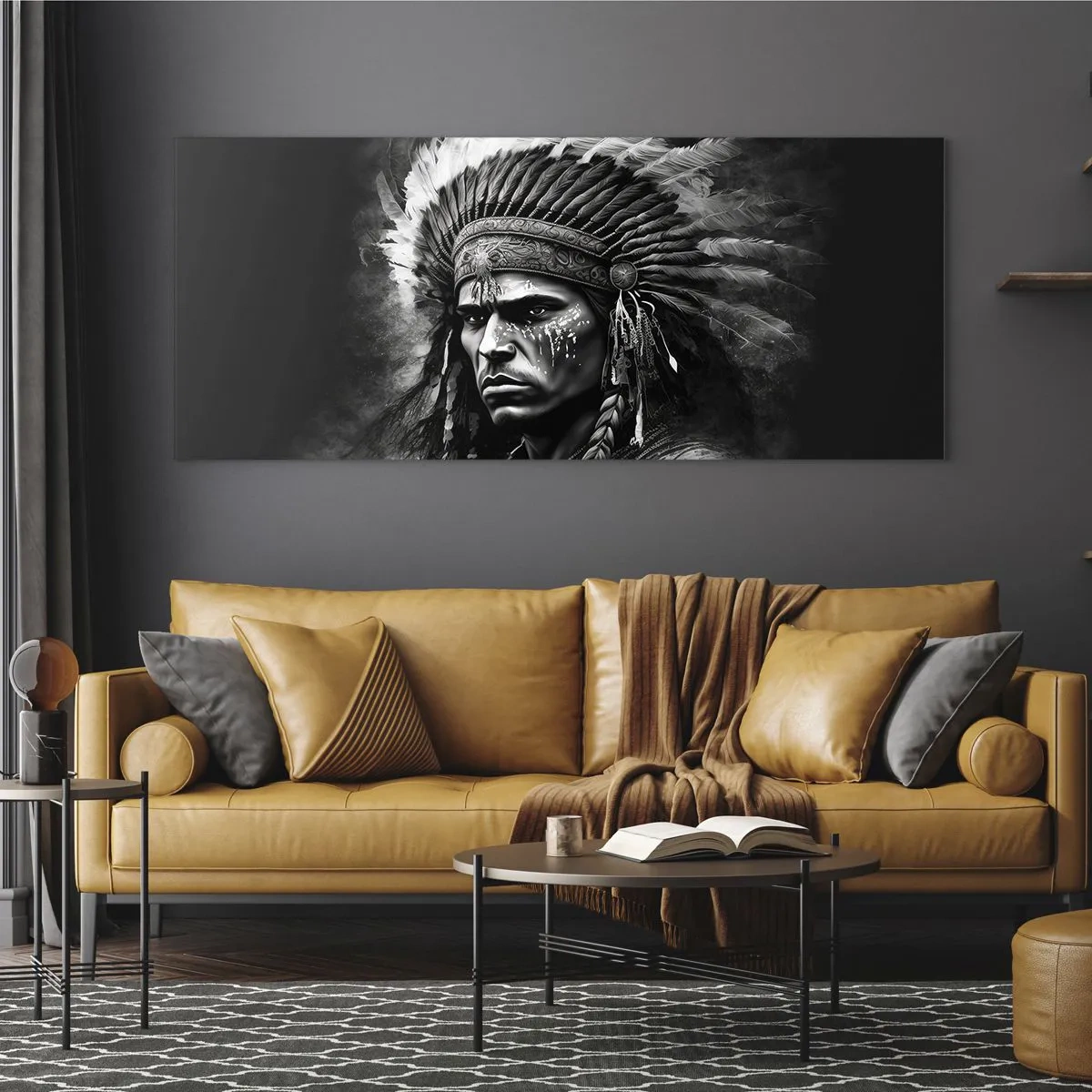 Schilderen op glas - Een leider en strijder - 100x40 cm
