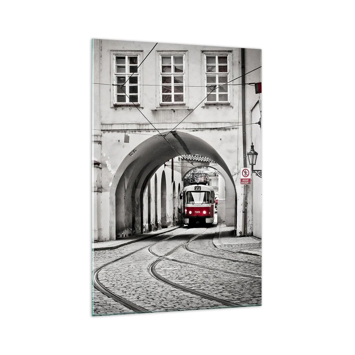 Schilderen op glas - Door het doolhof van de stad - 70x100 cm