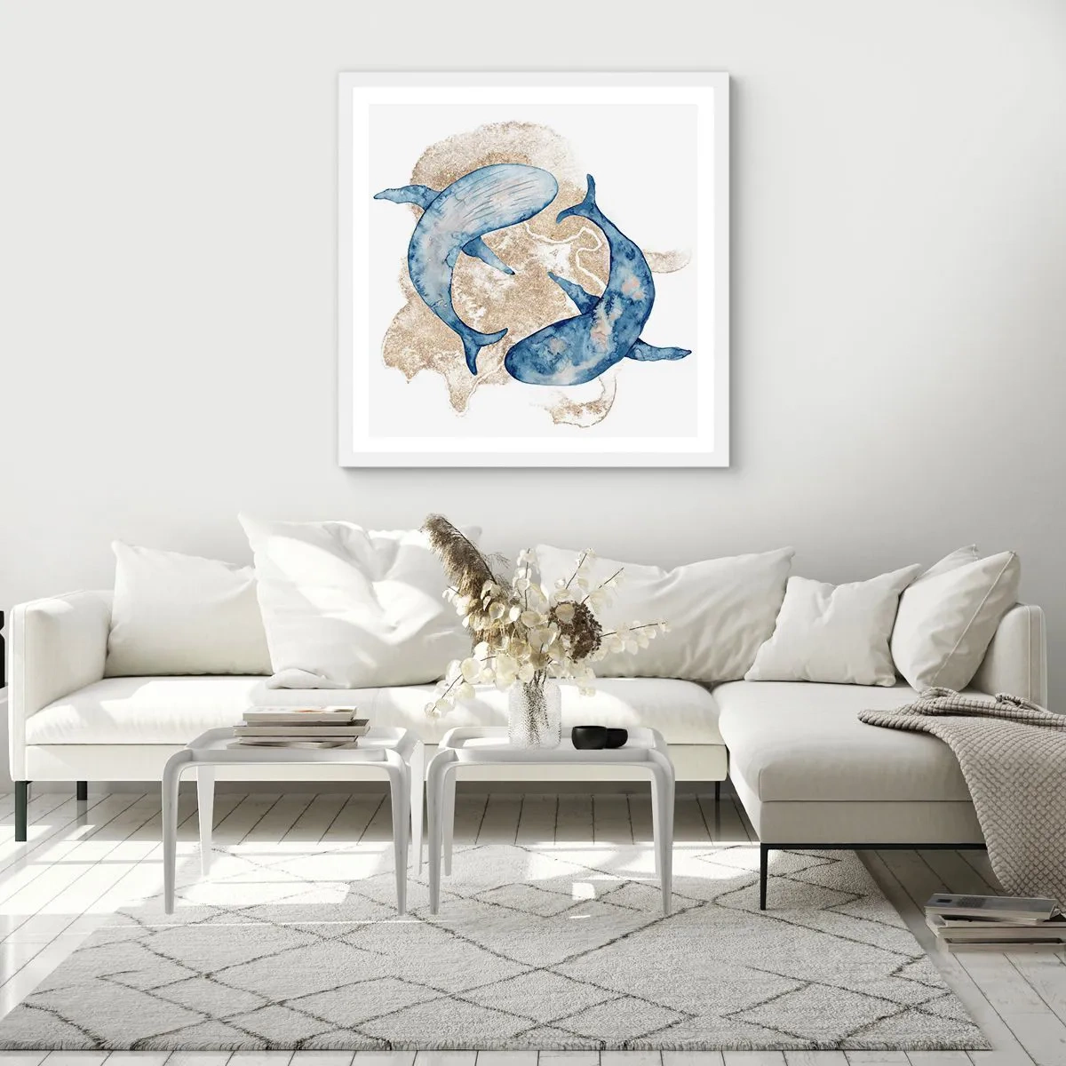 Poster in een witte lijst - Vriendschap of liefde? - 50x50 cm