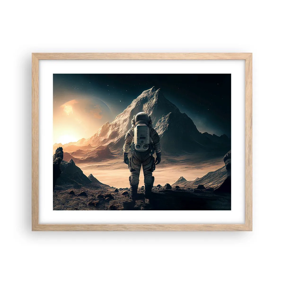 Een poster in een licht eiken lijst - Nieuwe uitdaging - 50x40 cm