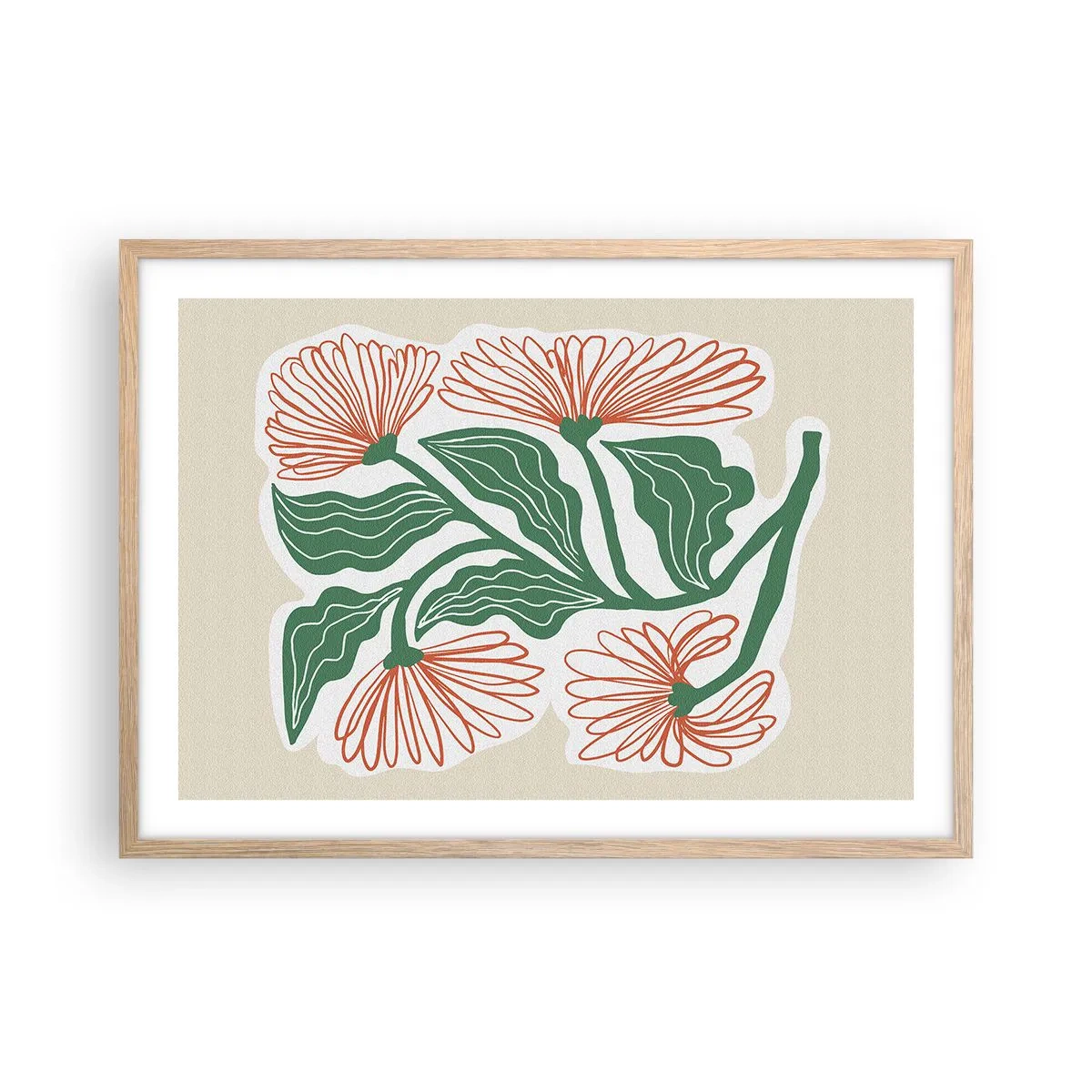 Een poster in een licht eiken lijst - Folk en modern - 70x50 cm