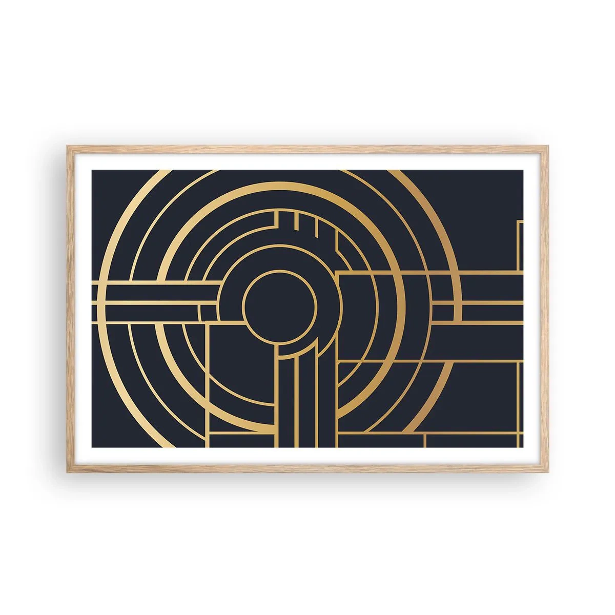 Een poster in een licht eiken lijst - Draaien van dingen - 91x61 cm